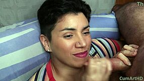 pov rubbing my cum on her smile