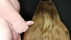 I came on my stepmom's long hair, and she didn't mind.