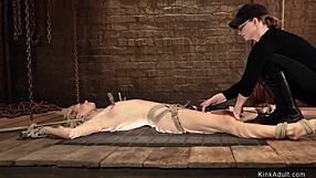 Imagine a gagged blonde bound in lezdom, choking on deepthroat and toys.