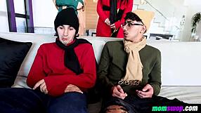 Watch these step-moms blow their ill stepsons in a wild orgy!