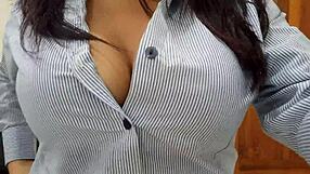 Secretary Excited in Office Touches Herself While Waiting for Clients