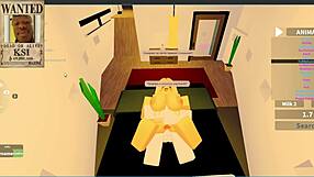 fucking this young blonde slut in the yacht room, roblox rp collab with catalina2991 😈