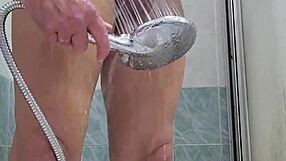 Intense Pleasure from Shower Head Masturbation