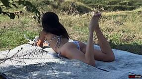 Hardcore Gangbang in the Mountains with Beautiful Brunette Creampie