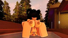 Little slut begged me to fuck her mercillesly on roblox