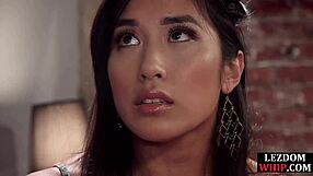 ebony busty babes lick ass and strapon fuck