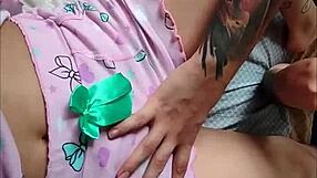 i seduce my stepdaughter in her pajamas, ending up groping her all over.