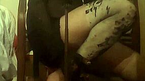 Crossdresser Maria in black nylon panty and high heels feels so sexy