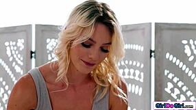 Busty masseuse is shocked to find a butt plug up clients ass