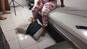 Latina brunette stays big during doggystyle cum in mouth