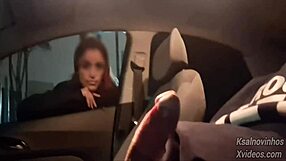 teen risks handjob for hot girl on public street