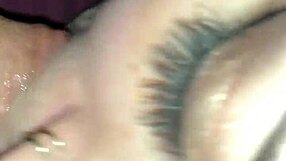 in this pov scene, the teen gives a sloppy blowjob closeup