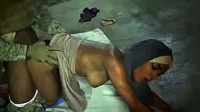 petite arab teen in uniform drops booty for anal webcam masturbation