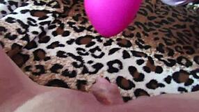 Check out this POV of a big clit getting wet with a vibrator leading to orgasm