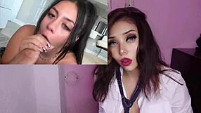 Latina teen orgasms from stepbrother creampie