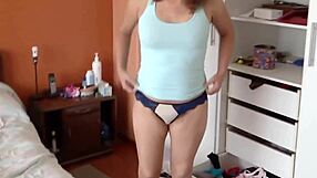 Stepmother gets fondled and masturbates while dressing, so naughty.