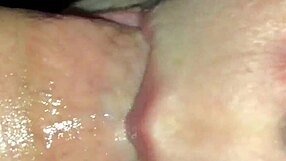 in this pov scene, the teen gives a sloppy blowjob closeup