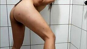 sexy stepmother relaxes during work break touching herself