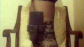 Crossdresser Maria in black nylon panty and high heels feels so sexy