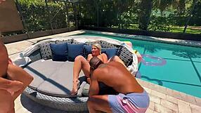 Blonde hotwife gets her dream mfm interracial threesome