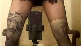 Crossdresser Maria in black nylon panty and high heels feels so sexy