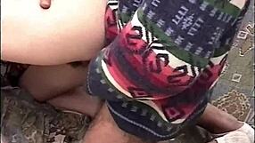 feeling the straight cock slide into this slutty milf's hairy pussy