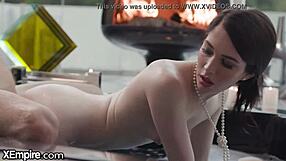 Horny girlfriend lures me into bathtub sex with deepthroat and riding.