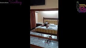 wife sucking big black cock while husband films the action