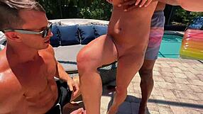 Blonde hotwife gets her dream mfm interracial threesome