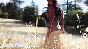 She says, 'Play with my nipples,' as horny asian slut Putri Cinta teases in golden fields.