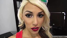 step dad catches his teen step daughter, the suspended step sis, with companions