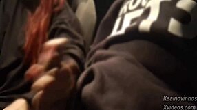 teen risks handjob for hot girl on public street