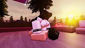 Little slut begged me to fuck her mercillesly on roblox