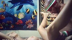 Behind the scenes, Candice Cumm feels the Italian pound machine