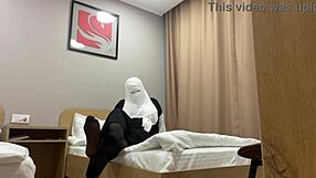 Turkish Stepmom Teases Stepson By Masturbating In Pantyhose While He Watches