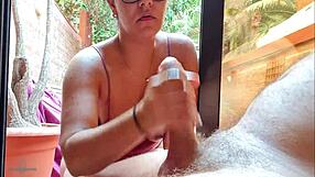 Stepson Takes Out Big Cock On Terrace, Excited By Me, Shows Erection To Neighbors, My Nipples Hard Without Bra