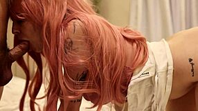 Straight-Jacket Babe with Pink Hair Submits Eagerly!