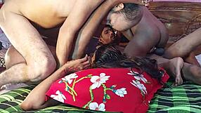 Watch this interracial gangbang foursome with hanif, popy, sumona, and manik.
