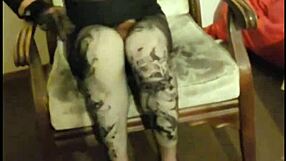 Crossdresser Maria in black nylon panty and high heels feels so sexy