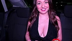 Cute busty girl pays taxi driver with blowjob and hot sex