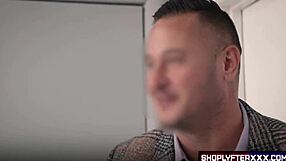 Perverted Principal Tricks To Fuck Sexy Shoplifter As Security Guard