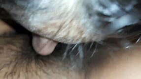 lesbian hairy pussy eating close up 😍