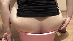 a hairy pussy pees from above and doggy style a milf urinates in an amateur fetish compilation