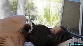 Charlotte, Alexia, and Theodora in interracial lesbian sex