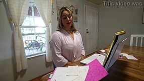 my hot step-mom uses my cock for her video