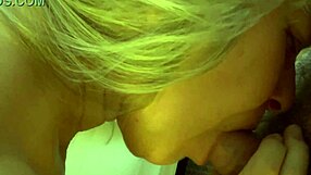 Naughty wife deepthroats and gags on big cock