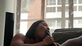 My stepfather's huge cock enters my tight little mouth in amateur couple scene