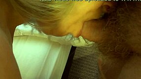 Naughty wife deepthroats and gags on big cock