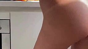 Look at luscious monika fox stripping in her pink bodysuit in the kitchen.