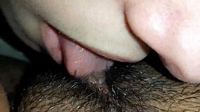 lesbian hairy pussy eating close up 😍